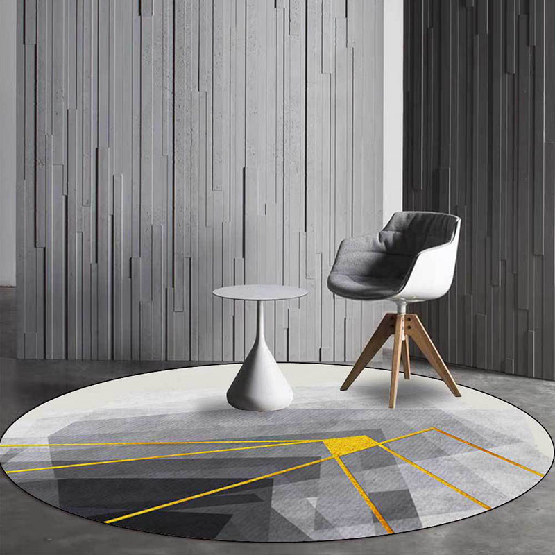 Nordic Modern Rug in Grey Geometry Line Pattern Rug Polyester Machine Washable Carpet for Home Decoration Clearhalo 'Area Rug' 'Modern' 'Rugs' Rug' 1597834