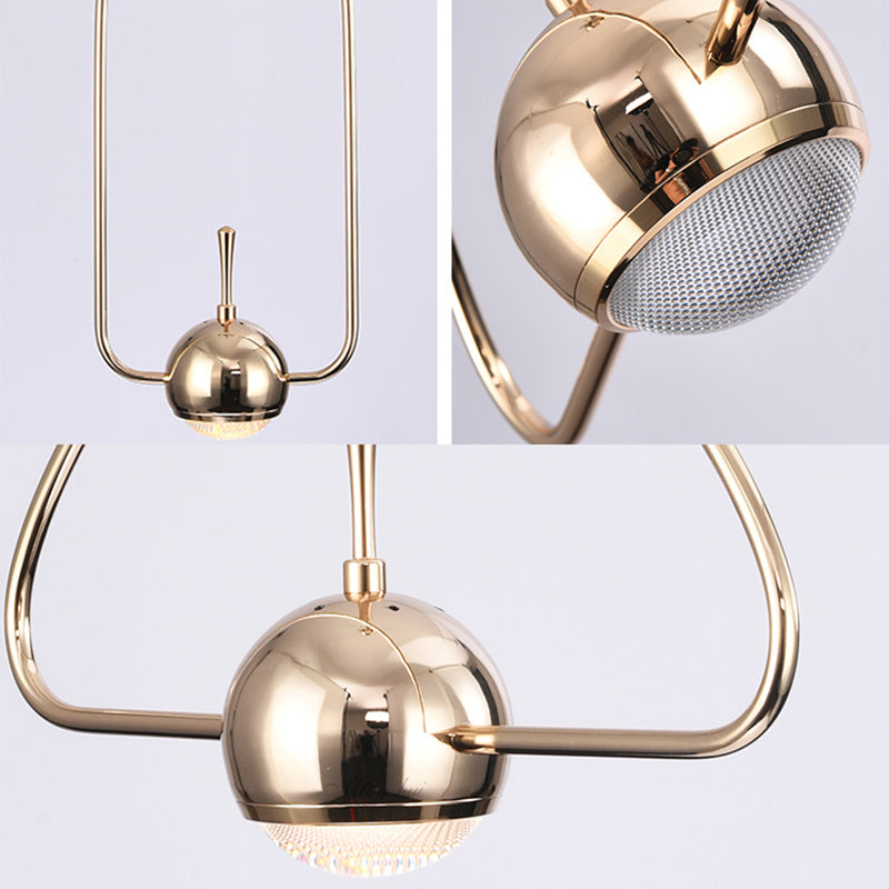 Rectangular/Triangular/Circular Wire Frame Ceiling Pendant Contemporary Metal 1 Light Chrome/Gold Pendant Light Fixture for Bedroom Clearhalo 'Ceiling Lights' 'Modern Pendants' 'Modern' 'Pendant Lights' 'Pendants' Lighting' 159785