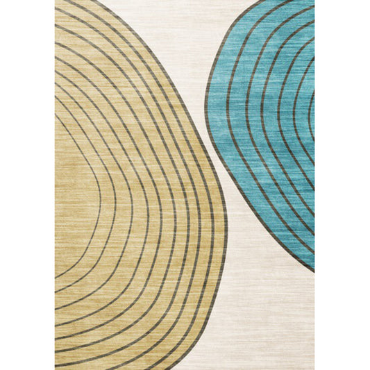Novelty Living Room Rug in Ivory and Yellow Color Block Stripes Print Rug Polyester Anti-Slip Area Rug Clearhalo 'Area Rug' 'Rug' 1597923