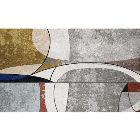 Novelty Abstract Rug Grey and Golden Polyester Rug Washable Non-Slip Backing Area Rug for Living Room Clearhalo 'Area Rug' 'Rug' 1598067