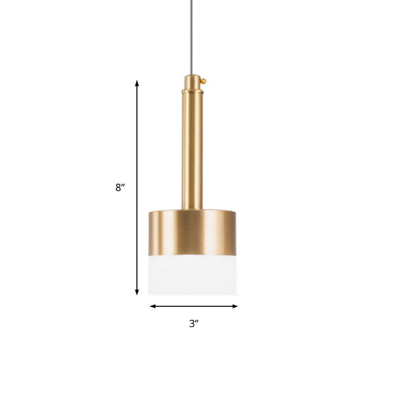 Gold Drum Ceiling Hanging Light Nordic 1 Head Metal Hanging Pendant Light for Bedroom Clearhalo 'Ceiling Lights' 'Pendant Lights' 'Pendants' Lighting' 159821