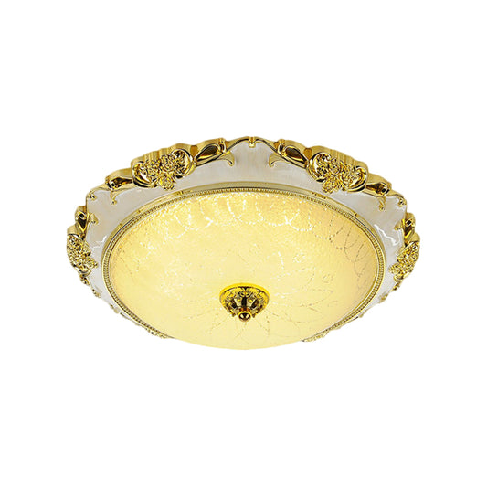 Traditional Round Ceiling Flush Mount Faceted White Glass LED Flush Light Fixture in Silver/Gold, 12"/16"/19.5" Width Clearhalo 'Ceiling Lights' 'Close To Ceiling Lights' 'Close to ceiling' 'Flush mount' Lighting' 1598438