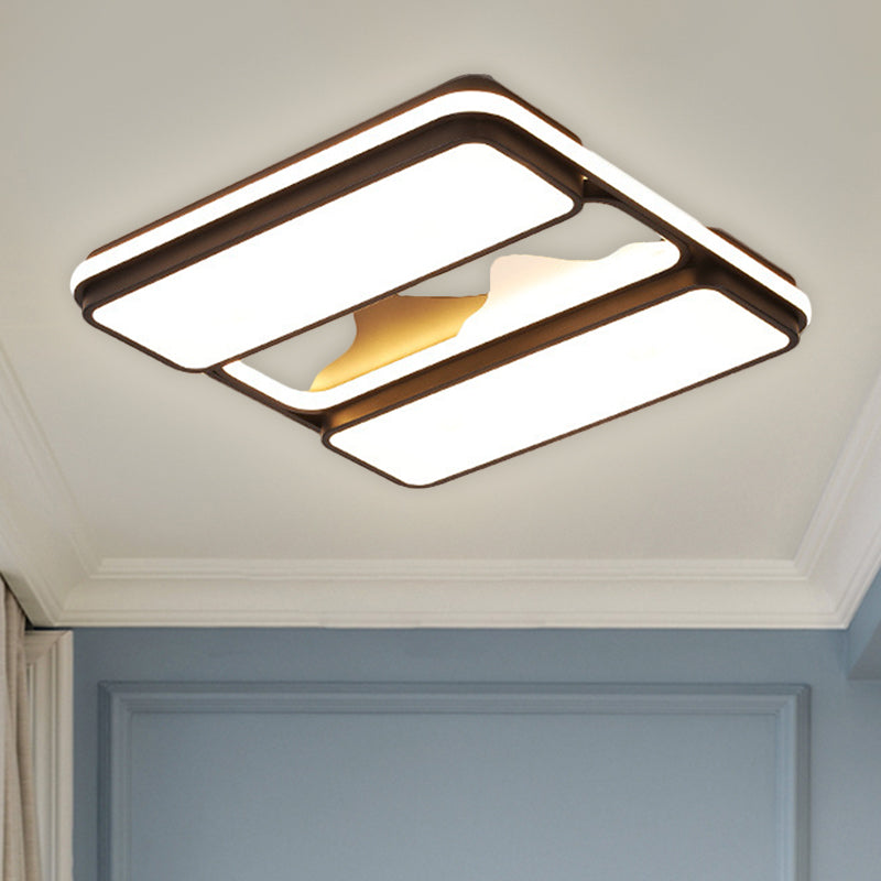 Acrylic Rectangle Ceiling Flush Modernist LED Black Flush Mount Lighting in Warm/White Light, 16.5"/20.5"/35.5" Wide Clearhalo 'Ceiling Lights' 'Close To Ceiling Lights' 'Close to ceiling' 'Flush mount' Lighting' 1598543