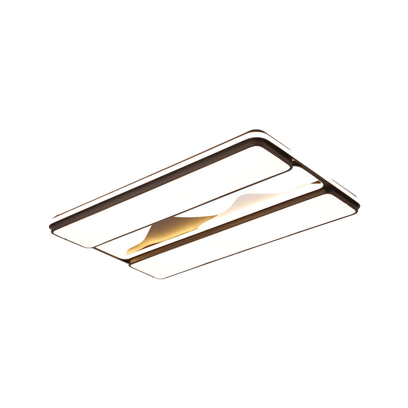 Acrylic Rectangle Ceiling Flush Modernist LED Black Flush Mount Lighting in Warm/White Light, 16.5"/20.5"/35.5" Wide Clearhalo 'Ceiling Lights' 'Close To Ceiling Lights' 'Close to ceiling' 'Flush mount' Lighting' 1598550