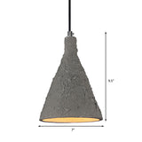 1 Light Pendant Lighting with Funnel Shade Cement Industrial Restaurant Suspension Light in Grey Clearhalo 'Ceiling Lights' 'Modern Pendants' 'Modern' 'Pendant Lights' 'Pendants' Lighting' 159925