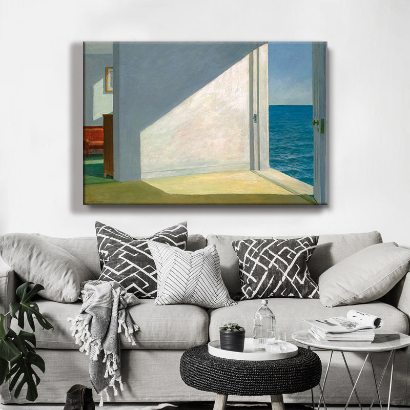 Door to the Sea Canvas Art White and Blue Modern Wall Decoration for Living Room White Clearhalo 'Art Gallery' 'Canvas Art' 'Contemporary Art Gallery' 'Modern' Arts' 1599931