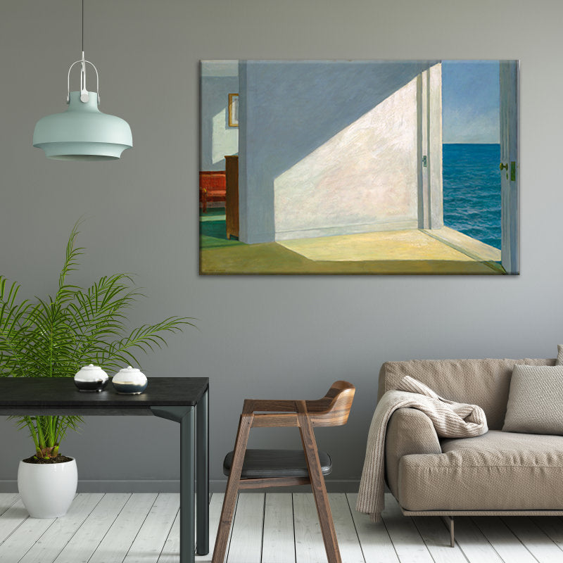 Door to the Sea Canvas Art White and Blue Modern Wall Decoration for Living Room Clearhalo 'Art Gallery' 'Canvas Art' 'Contemporary Art Gallery' 'Modern' Arts' 1599933