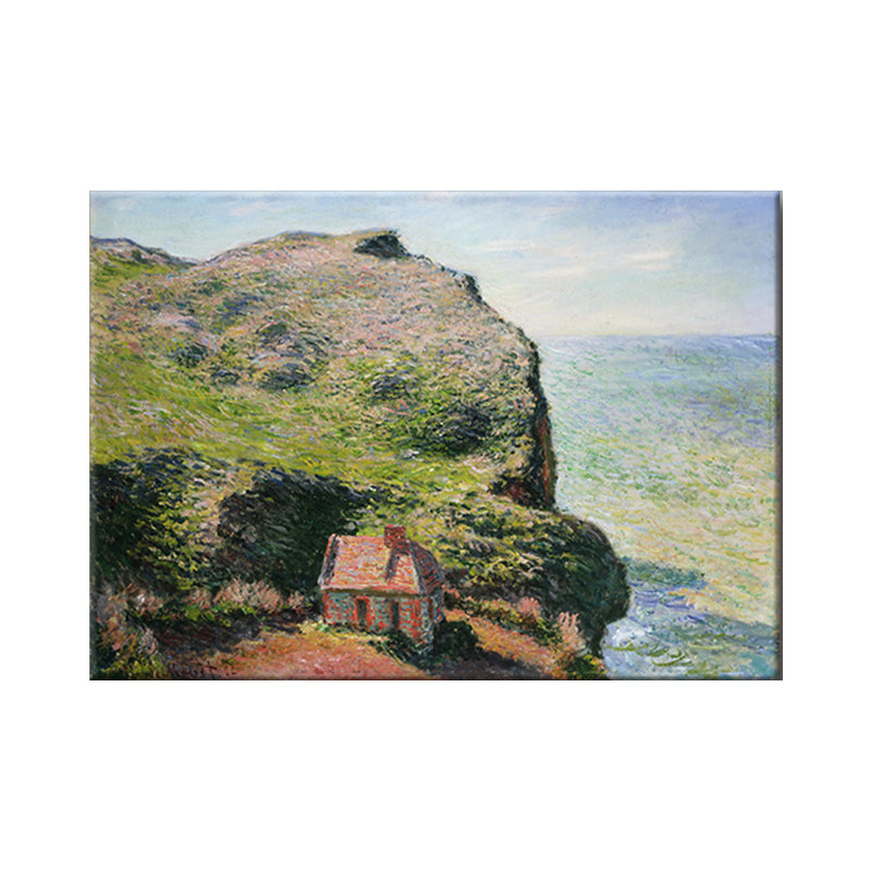 Modern Seascape Wall Art Decor Green House on the Cliff Painting for Home Gallery Clearhalo 'Art Gallery' 'Canvas Art' 'Contemporary Art Gallery' 'Modern' Arts' 1600126