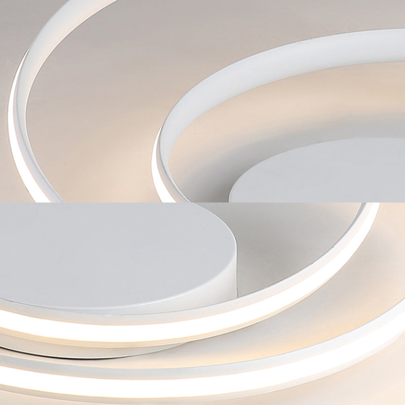 Loop Ceiling Lamp Simple Acrylic LED Black/White 18"/23.5" Wide Flush Light Fixture in Warm/White Light Clearhalo 'Ceiling Lights' 'Close To Ceiling Lights' 'Close to ceiling' 'Semi-flushmount' Lighting' 160026