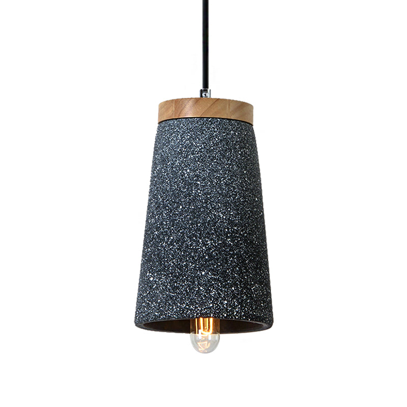 Cement Tapered Shade Ceiling Pendant Industrial 1 Light Coffee Shop Hanging Lighting in Black/White/Grey Clearhalo 'Ceiling Lights' 'Modern Pendants' 'Modern' 'Pendant Lights' 'Pendants' Lighting' 160044