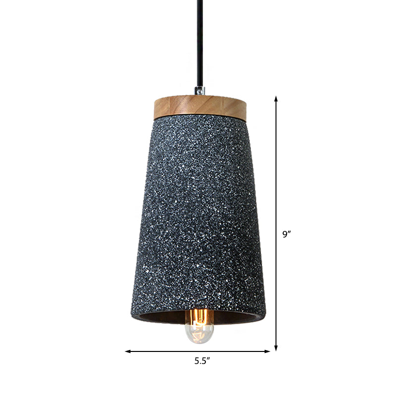 Cement Tapered Shade Ceiling Pendant Industrial 1 Light Coffee Shop Hanging Lighting in Black/White/Grey Clearhalo 'Ceiling Lights' 'Modern Pendants' 'Modern' 'Pendant Lights' 'Pendants' Lighting' 160045