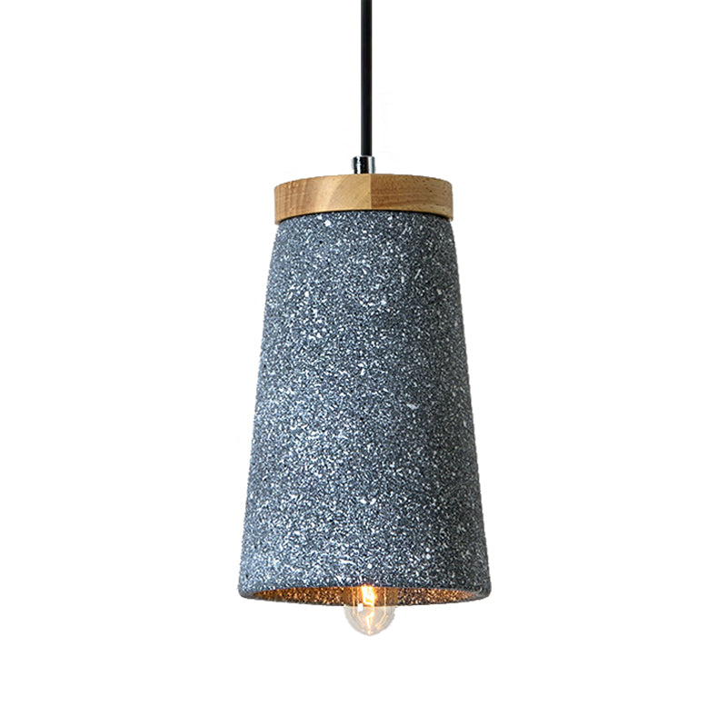 Cement Tapered Shade Ceiling Pendant Industrial 1 Light Coffee Shop Hanging Lighting in Black/White/Grey Clearhalo 'Ceiling Lights' 'Modern Pendants' 'Modern' 'Pendant Lights' 'Pendants' Lighting' 160048