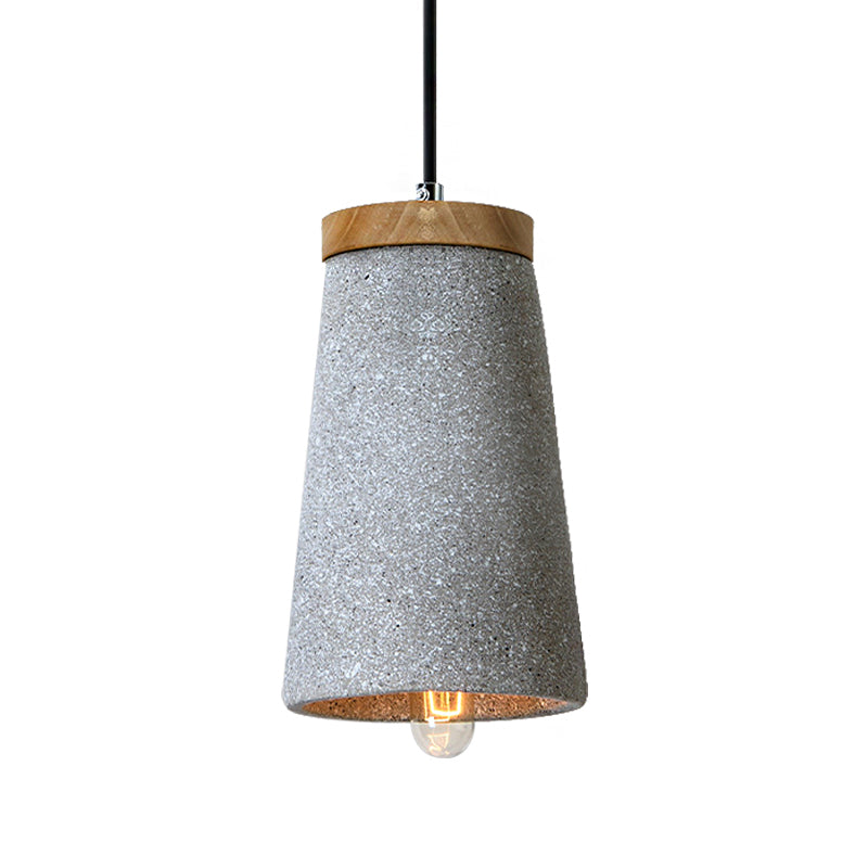 Cement Tapered Shade Ceiling Pendant Industrial 1 Light Coffee Shop Hanging Lighting in Black/White/Grey Clearhalo 'Ceiling Lights' 'Modern Pendants' 'Modern' 'Pendant Lights' 'Pendants' Lighting' 160051