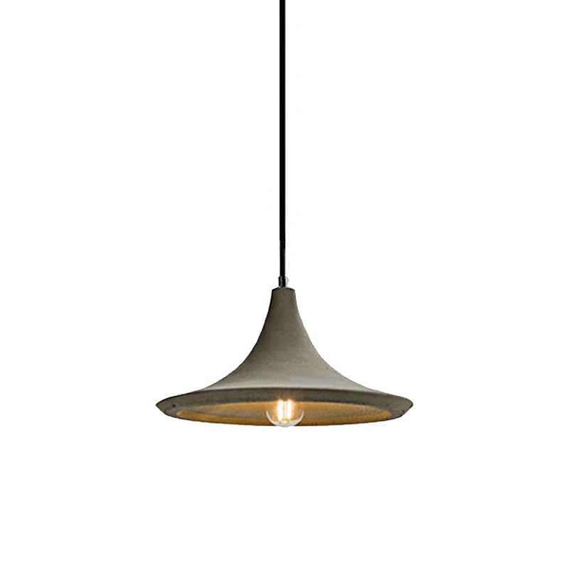 1 Head Pendant Lamp with Flared Shade Cement Vintage Style Restaurant Ceiling Pendant in Grey Clearhalo 'Ceiling Lights' 'Modern Pendants' 'Modern' 'Pendant Lights' 'Pendants' Lighting' 160068