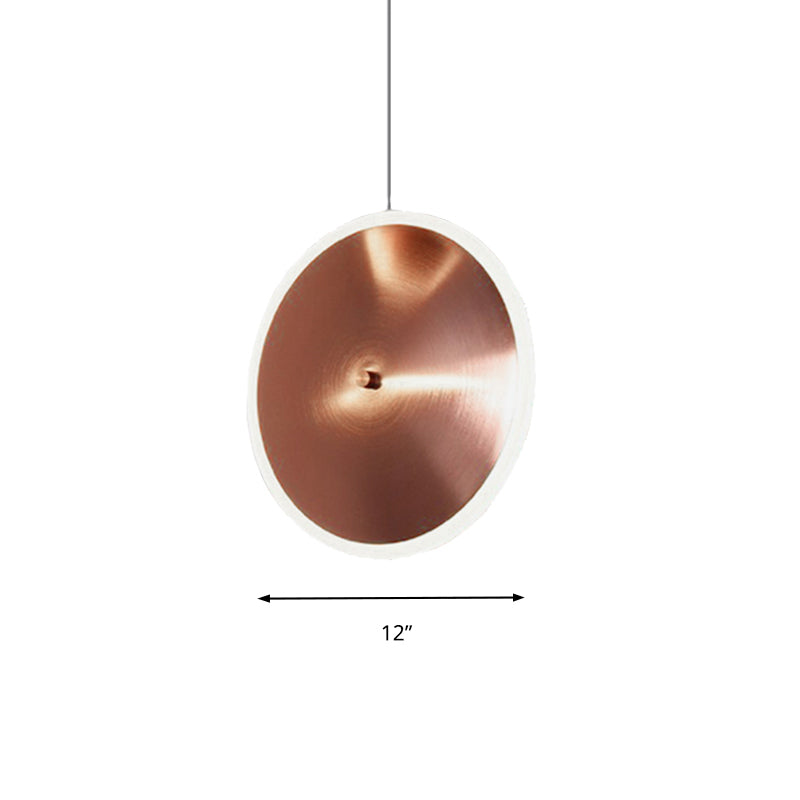 8"/12"/16"W Vertical Disc Hanging Light Post Modern Acrylic LED Rose Gold Suspension Pendant in Warm/White Light Clearhalo 'Ceiling Lights' 'Modern Pendants' 'Modern' 'Pendant Lights' 'Pendants' Lighting' 160152