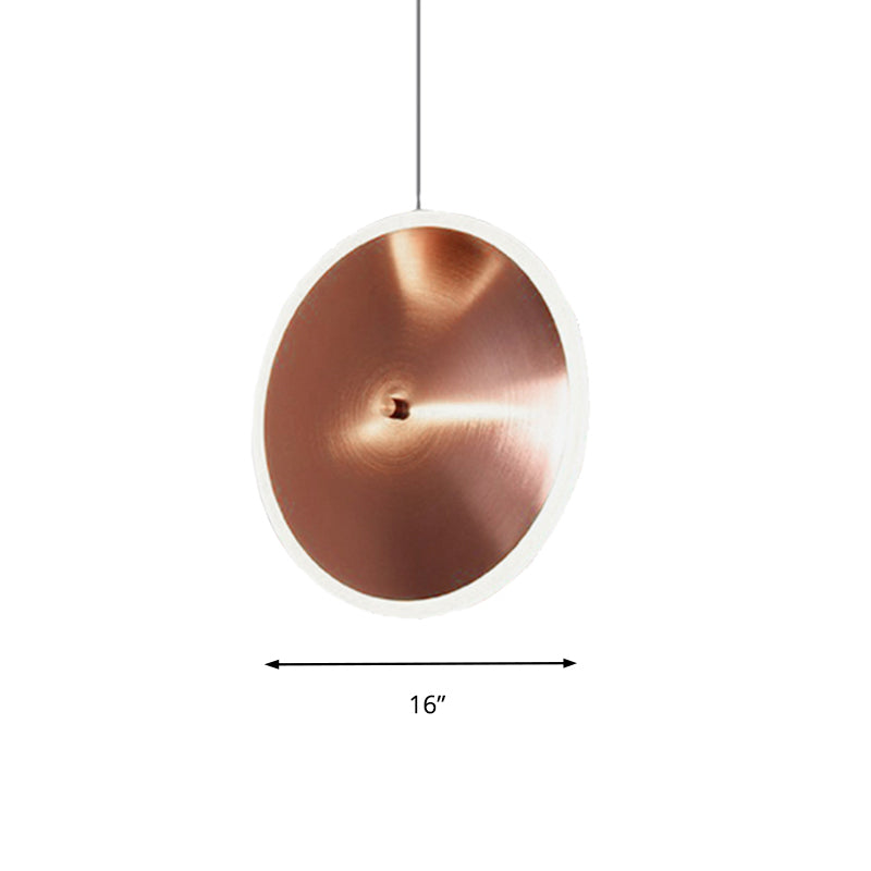 8"/12"/16"W Vertical Disc Hanging Light Post Modern Acrylic LED Rose Gold Suspension Pendant in Warm/White Light Clearhalo 'Ceiling Lights' 'Modern Pendants' 'Modern' 'Pendant Lights' 'Pendants' Lighting' 160153