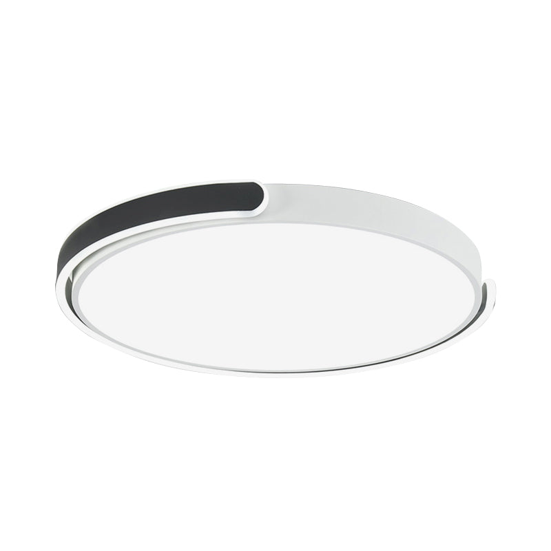 Black/White/Champagne Disk Flush Ceiling Light with Acrylic Shade Modern LED 15"/19"/23" Dia Bedroom Ceiling Light Fixture in Warm/White Clearhalo 'Ceiling Lights' 'Close To Ceiling Lights' 'Close to ceiling' 'Flush mount' Lighting' 160201