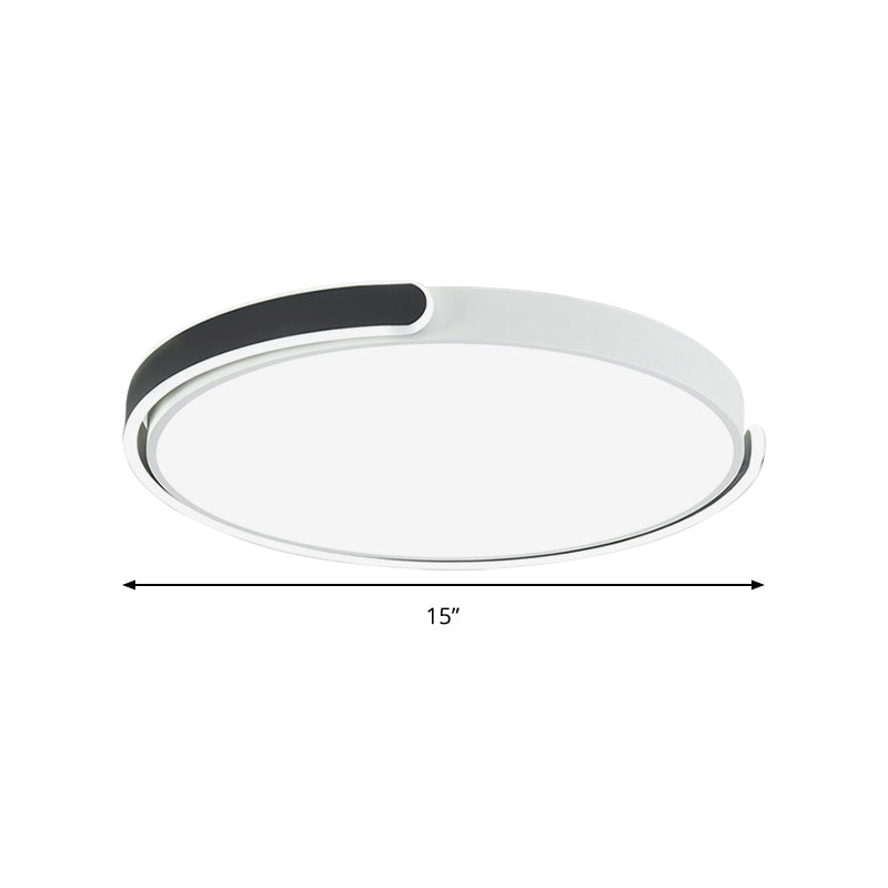 Black/White/Champagne Disk Flush Ceiling Light with Acrylic Shade Modern LED 15"/19"/23" Dia Bedroom Ceiling Light Fixture in Warm/White Clearhalo 'Ceiling Lights' 'Close To Ceiling Lights' 'Close to ceiling' 'Flush mount' Lighting' 160202