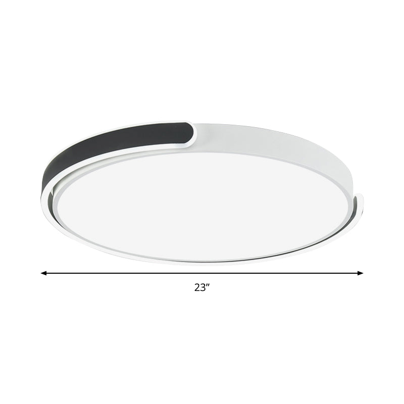 Black/White/Champagne Disk Flush Ceiling Light with Acrylic Shade Modern LED 15"/19"/23" Dia Bedroom Ceiling Light Fixture in Warm/White Clearhalo 'Ceiling Lights' 'Close To Ceiling Lights' 'Close to ceiling' 'Flush mount' Lighting' 160204