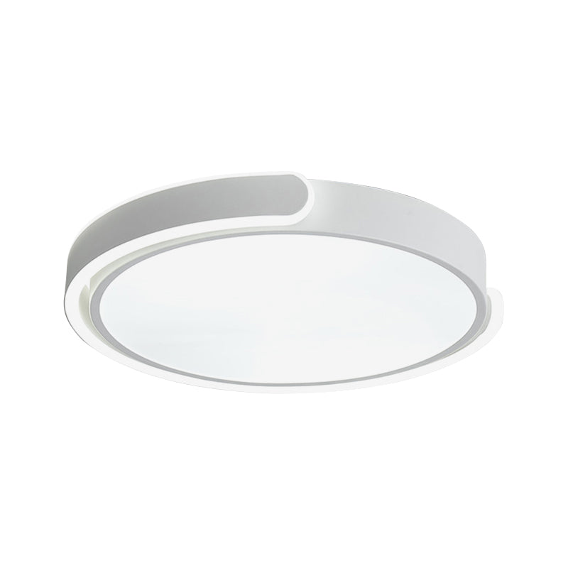 Black/White/Champagne Disk Flush Ceiling Light with Acrylic Shade Modern LED 15"/19"/23" Dia Bedroom Ceiling Light Fixture in Warm/White Clearhalo 'Ceiling Lights' 'Close To Ceiling Lights' 'Close to ceiling' 'Flush mount' Lighting' 160209