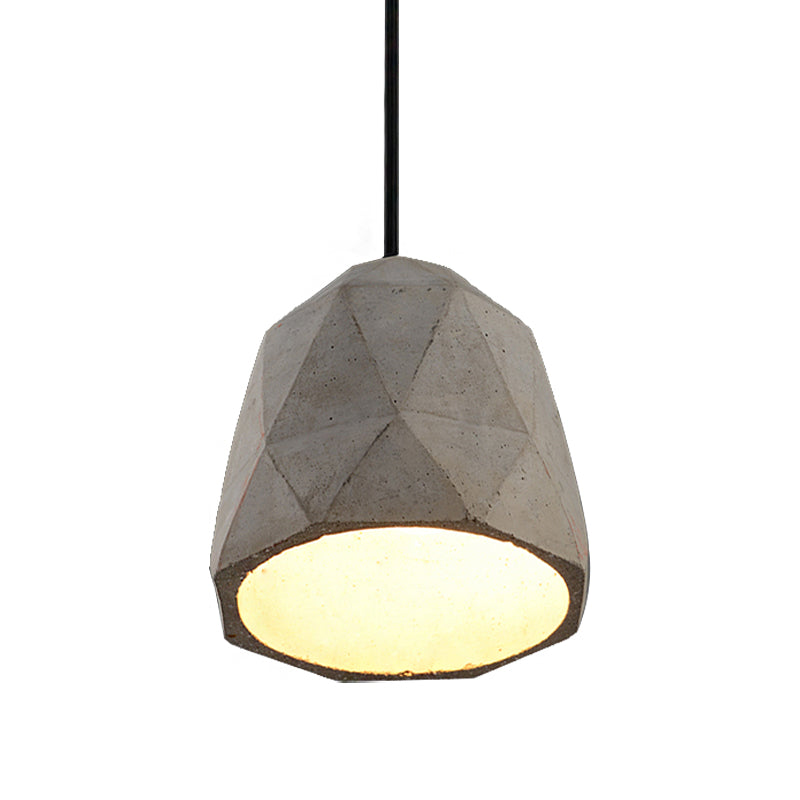 Bowl/Cylinder/Semi Circle Cement Pendant Lamp Vintage 1 Light Dining Room Hanging Light Fixture in Grey Clearhalo 'Ceiling Lights' 'Modern Pendants' 'Modern' 'Pendant Lights' 'Pendants' Lighting' 160329