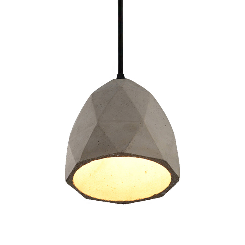 Bowl/Cylinder/Semi Circle Cement Pendant Lamp Vintage 1 Light Dining Room Hanging Light Fixture in Grey Clearhalo 'Ceiling Lights' 'Modern Pendants' 'Modern' 'Pendant Lights' 'Pendants' Lighting' 160332