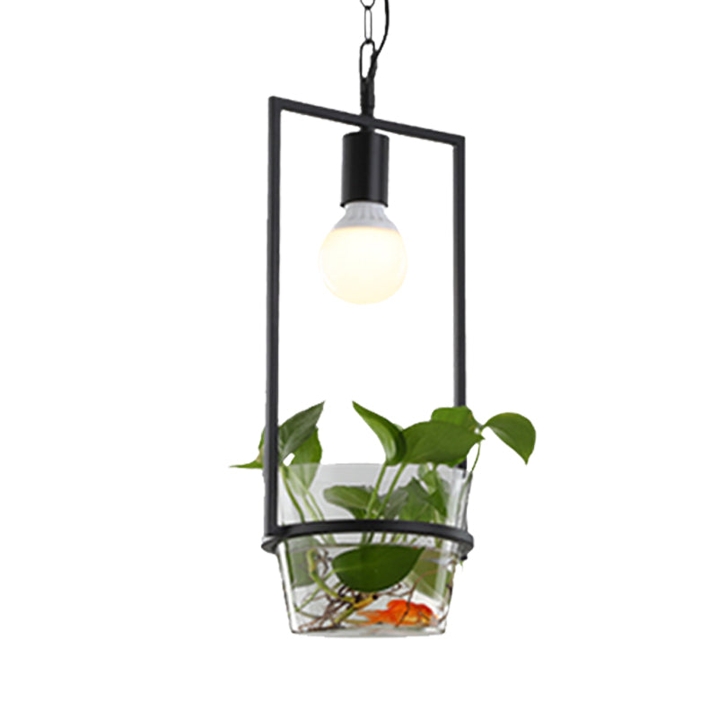 8"/15" W Rectangle Restaurant Drop Lamp Industrial Metal 1 Head Black LED Hanging Light Fixture Clearhalo 'Art Deco Pendants' 'Black' 'Cast Iron' 'Ceiling Lights' 'Ceramic' 'Crystal' 'Industrial Pendants' 'Industrial' 'Metal' 'Middle Century Pendants' 'Pendant Lights' 'Pendants' 'Rustic Pendants' 'Tiffany' Lighting' 1604109