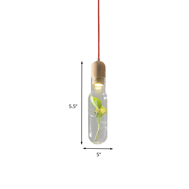 Beige Bottle Hanging Lamp Antique Clear Glass 1 Bulb Restaurant LED Suspension Pendant Clearhalo 'Ceiling Lights' 'Close To Ceiling Lights' 'Glass shade' 'Glass' 'Industrial Pendants' 'Industrial' 'Middle Century Pendants' 'Pendant Lights' 'Pendants' 'Tiffany' Lighting' 1604159