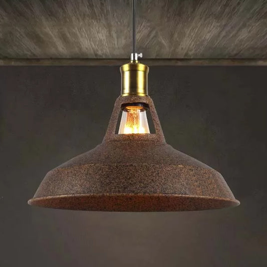 Rustic Copper/Beige/Rust/Gray Barn Pendant Lighting Farmhouse Style Wrought Iron 1 Light Restaurant Ceiling Light Fixture Clearhalo 'Art Deco Pendants' 'Cast Iron' 'Ceiling Lights' 'Ceramic' 'Crystal' 'Industrial Pendants' 'Industrial' 'Metal' 'Middle Century Pendants' 'Pendant Lights' 'Pendants' 'Tiffany' Lighting' 16045