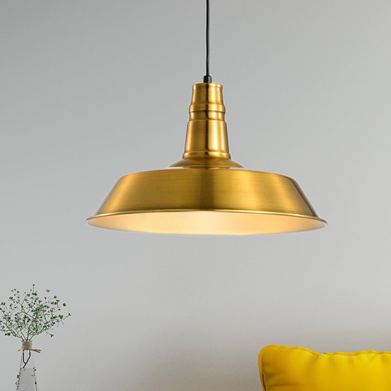 Barn Shaped Living Room Pendant Industrial Style Metal 1 Head Copper/Gold Ceiling Hang Fixture Clearhalo 'Ceiling Lights' 'Modern Pendants' 'Modern' 'Pendant Lights' 'Pendants' Lighting' 1604664