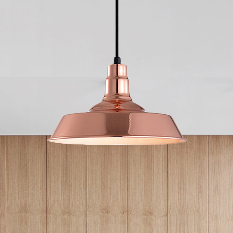 Barn Shaped Living Room Pendant Industrial Style Metal 1 Head Copper/Gold Ceiling Hang Fixture Clearhalo 'Ceiling Lights' 'Modern Pendants' 'Modern' 'Pendant Lights' 'Pendants' Lighting' 1604668