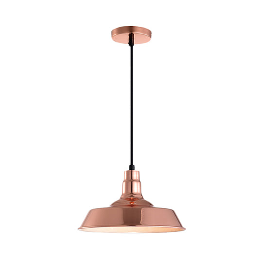 Barn Shaped Living Room Pendant Industrial Style Metal 1 Head Copper/Gold Ceiling Hang Fixture Copper Clearhalo 'Ceiling Lights' 'Modern Pendants' 'Modern' 'Pendant Lights' 'Pendants' Lighting' 1604669