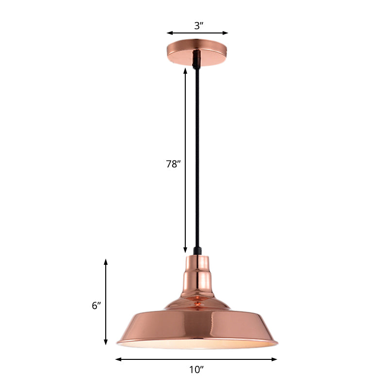 Barn Shaped Living Room Pendant Industrial Style Metal 1 Head Copper/Gold Ceiling Hang Fixture Clearhalo 'Ceiling Lights' 'Modern Pendants' 'Modern' 'Pendant Lights' 'Pendants' Lighting' 1604670