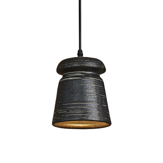 Barrel/Bell/Urn Shade Ceramic Pendant Light Industrial 1 Light Restaurant Hanging Light Fixture in Grey Clearhalo 'Ceiling Lights' 'Modern Pendants' 'Modern' 'Pendant Lights' 'Pendants' Lighting' 160535