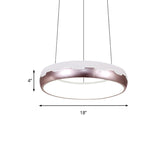 Rose Gold Ring Suspension Lighting Modern LED Metal Hanging Light Kit in White/Warm Light, 18"/21.5" Wide Clearhalo 'Ceiling Lights' 'Modern Pendants' 'Modern' 'Pendant Lights' 'Pendants' Lighting' 160593