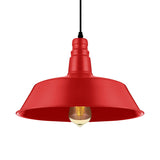 10"/14" Wide Barn Living Room Pendant Lighting Industrial Style Metallic 1 Bulb Red/Green Ceiling Light Fixture Clearhalo 'Art Deco Pendants' 'Cast Iron' 'Ceiling Lights' 'Ceramic' 'Crystal' 'Industrial Pendants' 'Industrial' 'Metal' 'Middle Century Pendants' 'Pendant Lights' 'Pendants' 'Tiffany' Lighting' 16059