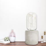 Industrial Cement Table Lighting One-light Open Bare Table Lamp in Gray Color for Kid Bedroom Grey Cylinder Clearhalo 'Lamps' 'Table Lamps' Lighting' 160736