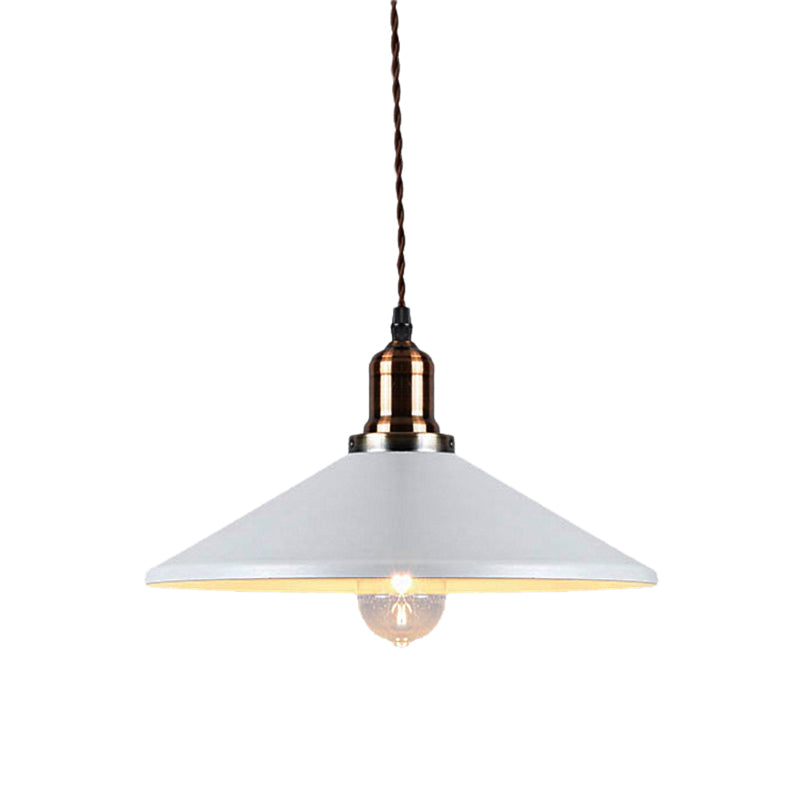 Loft Stylish Cone/Saucer/Dome Shade Ceiling Pendant 1 Light Metal Hanging Pendant in White for Restaurant Clearhalo 'Ceiling Lights' 'Modern Pendants' 'Modern' 'Pendant Lights' 'Pendants' Lighting' 160805