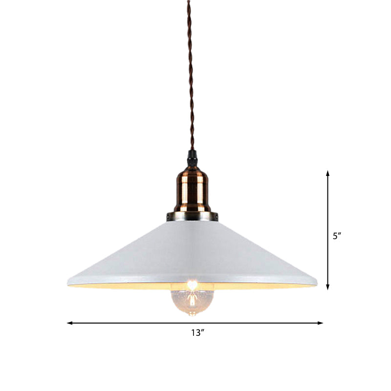 Loft Stylish Cone/Saucer/Dome Shade Ceiling Pendant 1 Light Metal Hanging Pendant in White for Restaurant Clearhalo 'Ceiling Lights' 'Modern Pendants' 'Modern' 'Pendant Lights' 'Pendants' Lighting' 160806