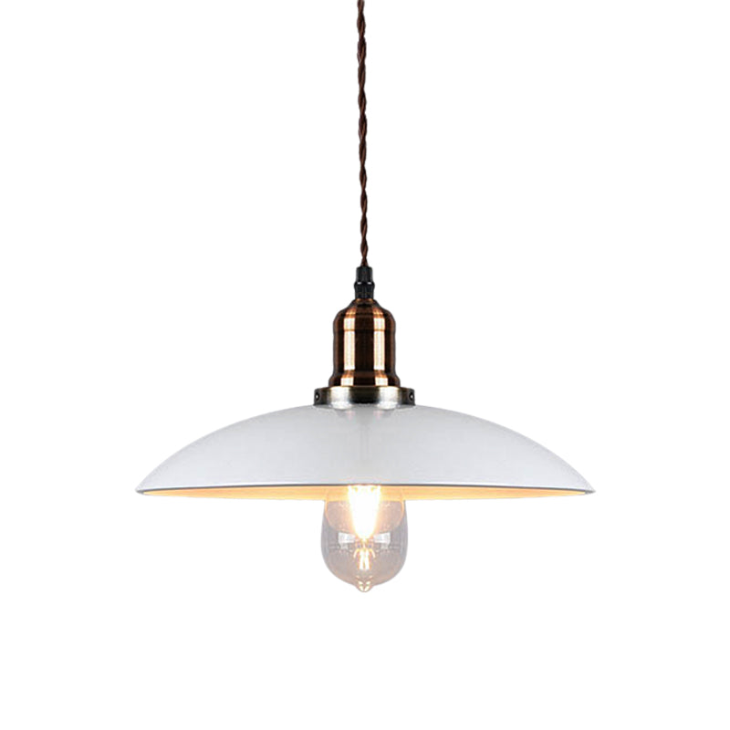 Loft Stylish Cone/Saucer/Dome Shade Ceiling Pendant 1 Light Metal Hanging Pendant in White for Restaurant Clearhalo 'Ceiling Lights' 'Modern Pendants' 'Modern' 'Pendant Lights' 'Pendants' Lighting' 160808