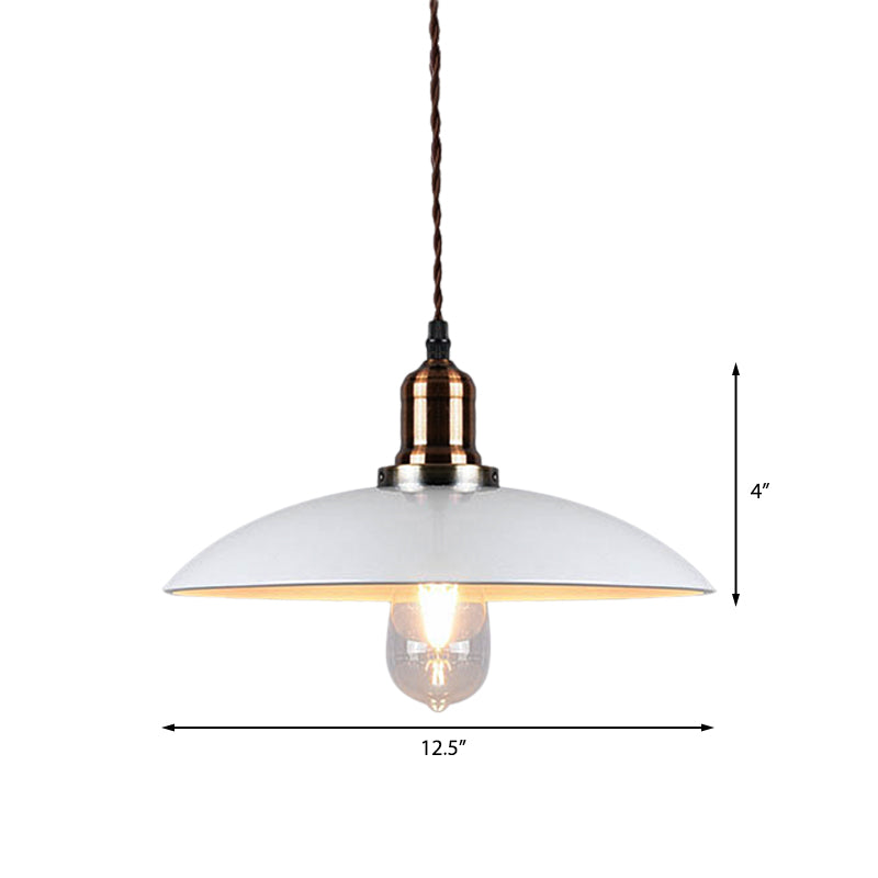 Loft Stylish Cone/Saucer/Dome Shade Ceiling Pendant 1 Light Metal Hanging Pendant in White for Restaurant Clearhalo 'Ceiling Lights' 'Modern Pendants' 'Modern' 'Pendant Lights' 'Pendants' Lighting' 160809