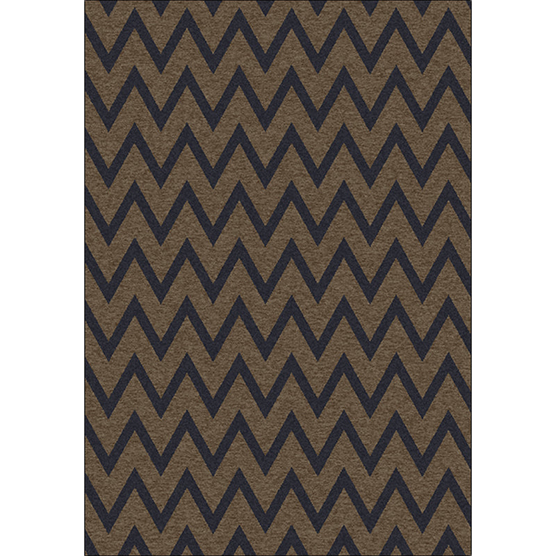 Stylish Swirl Stripe Pattern Rug Brown and Black Nordic Rug Polyester Washable Anti-Slip Backing Area Rug for Living Room Clearhalo 'Area Rug' 'Modern' 'Rugs' Rug' 1608377