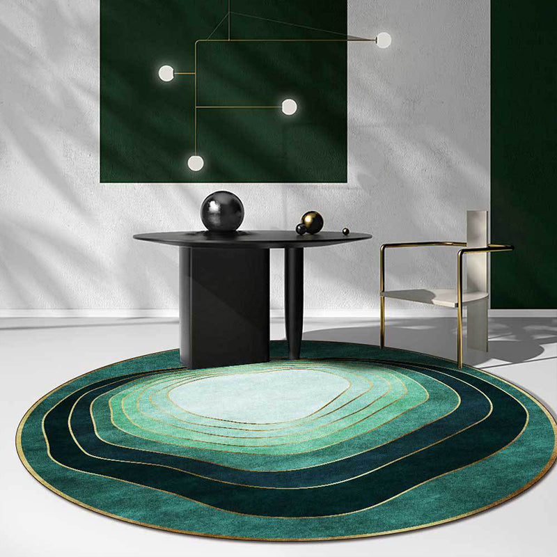 Green Modern Rug Polyester Ombre Swirl Lines Pattern Rug Washable Non-Slip Backing Carpet for Living Room Green Clearhalo 'Area Rug' 'Modern' 'Rugs' Rug' 1608409