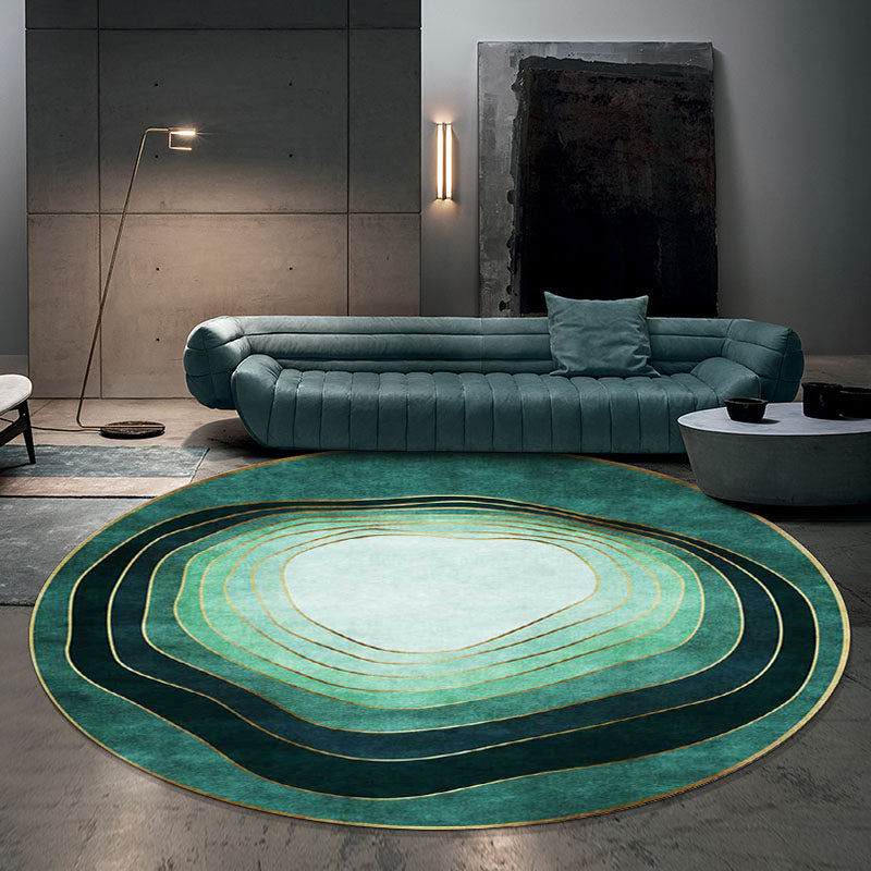 Green Modern Rug Polyester Ombre Swirl Lines Pattern Rug Washable Non-Slip Backing Carpet for Living Room Clearhalo 'Area Rug' 'Modern' 'Rugs' Rug' 1608411