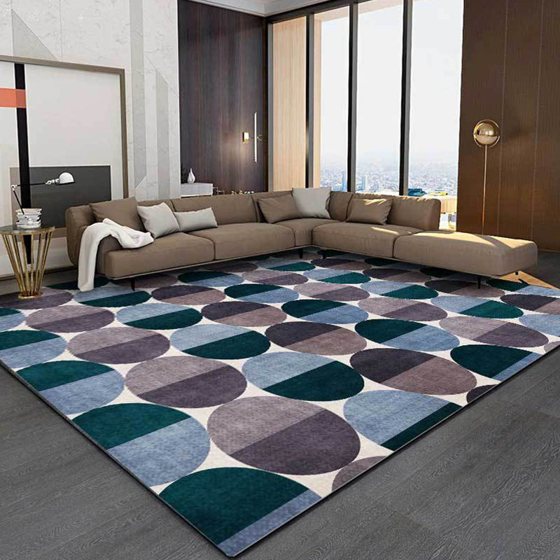 Blue and Grey Modern Rug Polyester Geometric Pattern Rug Washable Non-Slip Backing Carpet for Living Room Clearhalo 'Area Rug' 'Modern' 'Rugs' Rug' 1608590