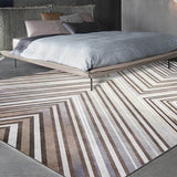 Grey Contemporary Rug Polyester Striped Pattern Rug Washable Non-Slip Backing Carpet for Living Room Clearhalo 'Area Rug' 'Modern' 'Rugs' Rug' 1608598