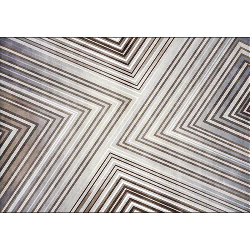 Grey Contemporary Rug Polyester Striped Pattern Rug Washable Non-Slip Backing Carpet for Living Room Clearhalo 'Area Rug' 'Modern' 'Rugs' Rug' 1608599