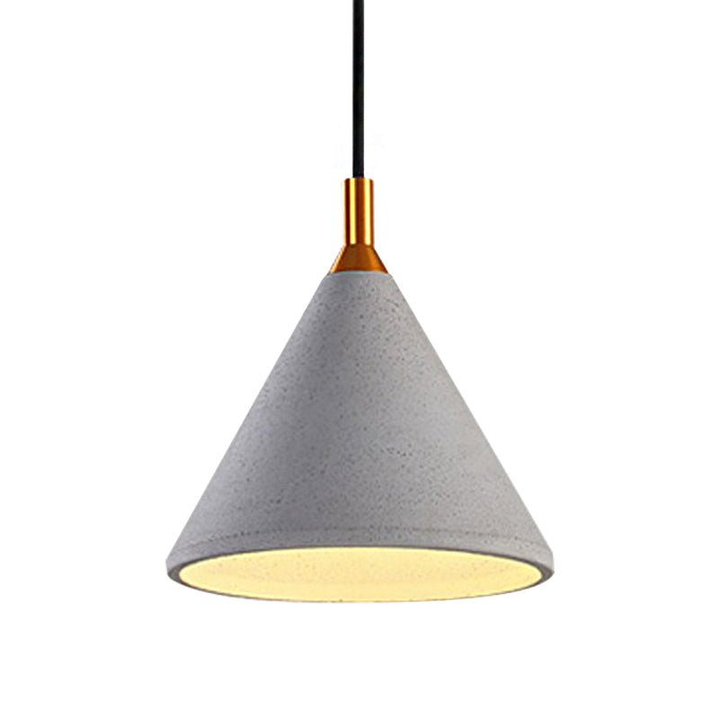 Gray Conical Ceiling Pendant Vintage Style Cement 1 Light Coffee Shop Pendant Light Fixture Clearhalo 'Ceiling Lights' 'Modern Pendants' 'Modern' 'Pendant Lights' 'Pendants' Lighting' 160861