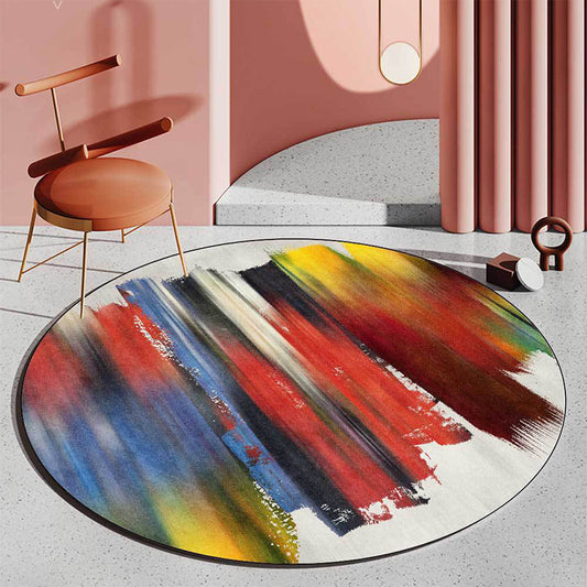 Stylish Brushstroke Painting Pattern Rug Red Multicolor Nordic Rug Polyester Washable Anti-Slip Backing Area Rug for Living Room Red Clearhalo 'Area Rug' 'Modern' 'Rugs' Rug' 1608673