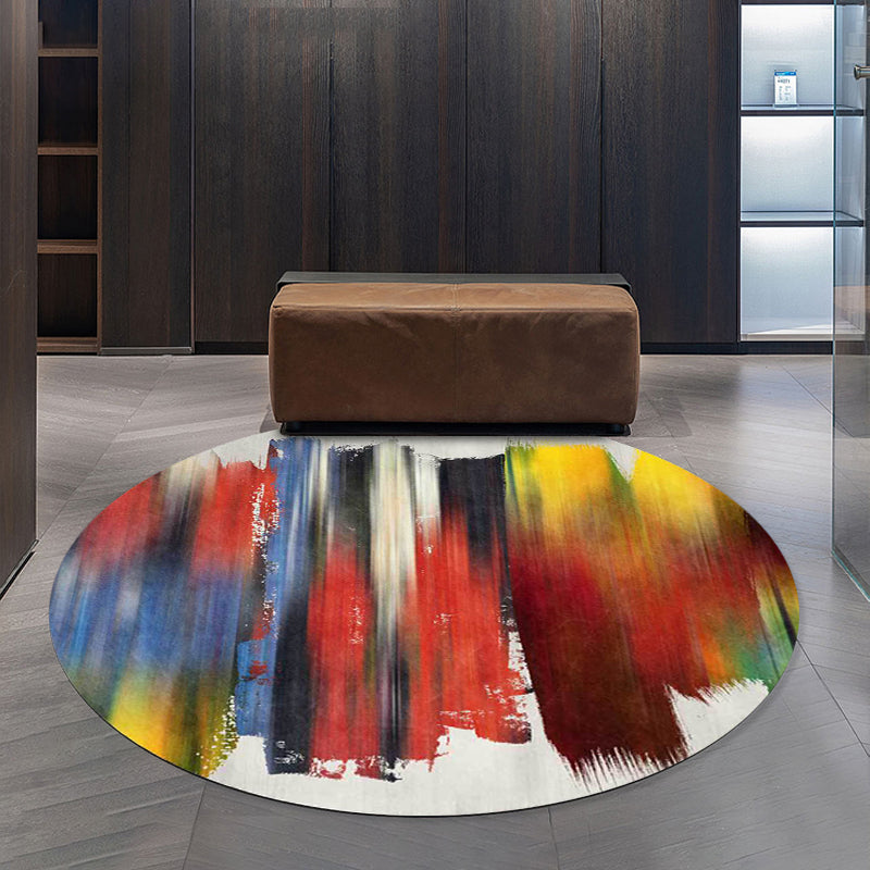 Stylish Brushstroke Painting Pattern Rug Red Multicolor Nordic Rug Polyester Washable Anti-Slip Backing Area Rug for Living Room Clearhalo 'Area Rug' 'Modern' 'Rugs' Rug' 1608675